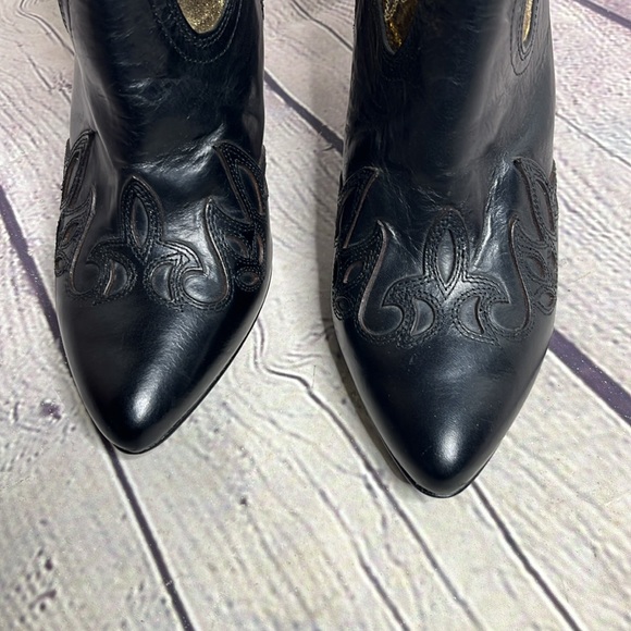 FRYE - "Regina" Overlay Leather High-Heeled Ankle Boots - Picture 2 of 7